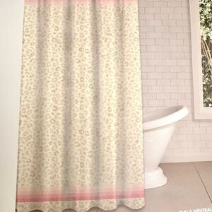 2pc CARO HOME Collection Animal Print Bath Shower Curtain - Contrasting Border